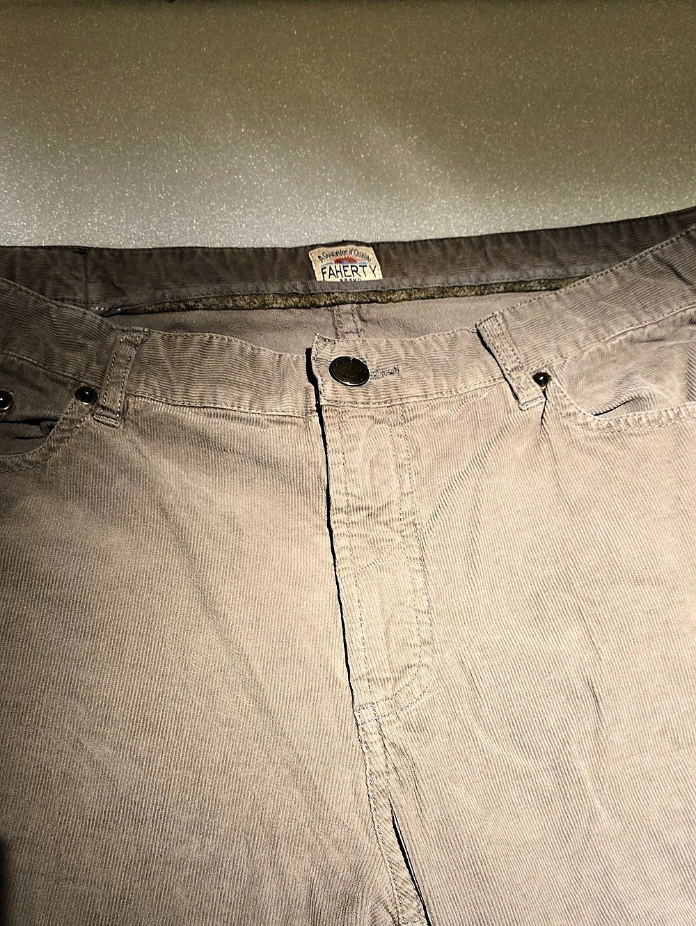 Faherty Men's Cord Pants Waist 34 Gray